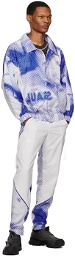 Saul Nash Blue & White Printed Jacket