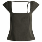 ST. Agni Women's Wool Cap Sleeve Top in Umber