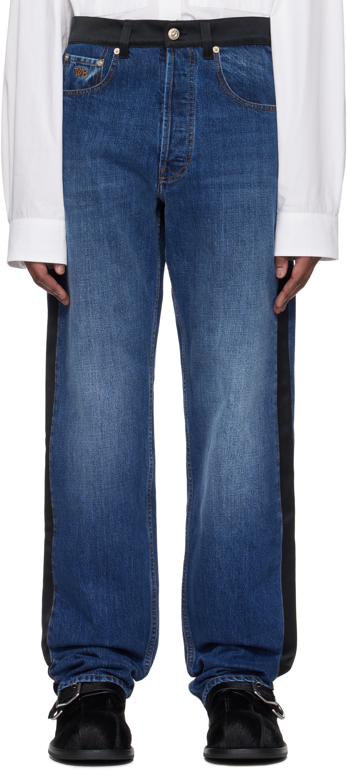 Wales Bonner Blue & Black Echo Jeans
