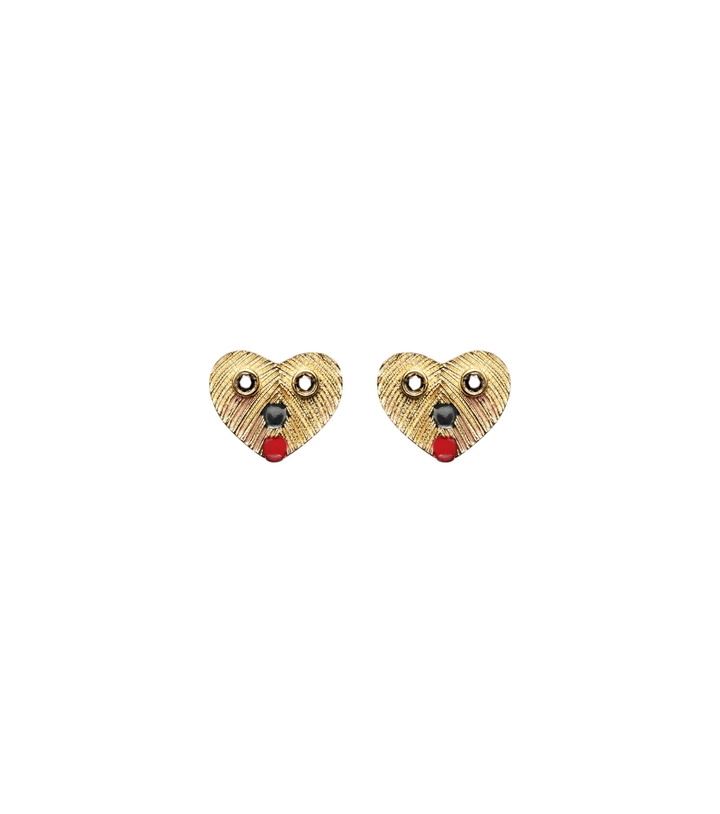 Photo: Yvonne Léon Nano Puces 9kt gold earrings with black diamonds and enamel