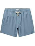 Onia - Land to Water Straight-Leg Mid-Length Stretch-Chambray Swim Shorts - Blue