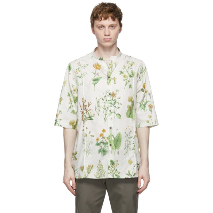 Photo: Salvatore Ferragamo Off-White Herbal Print Short Sleeve Shirt