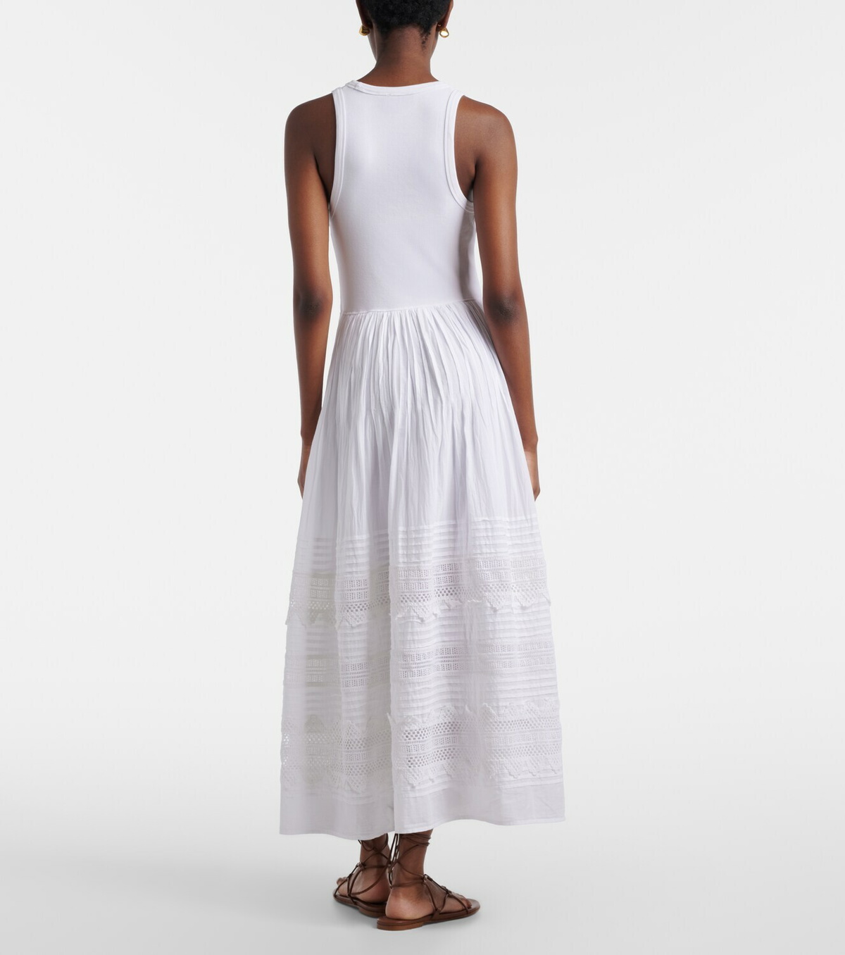 Polo Ralph Lauren Lace-trimmed cotton-blend maxi dress