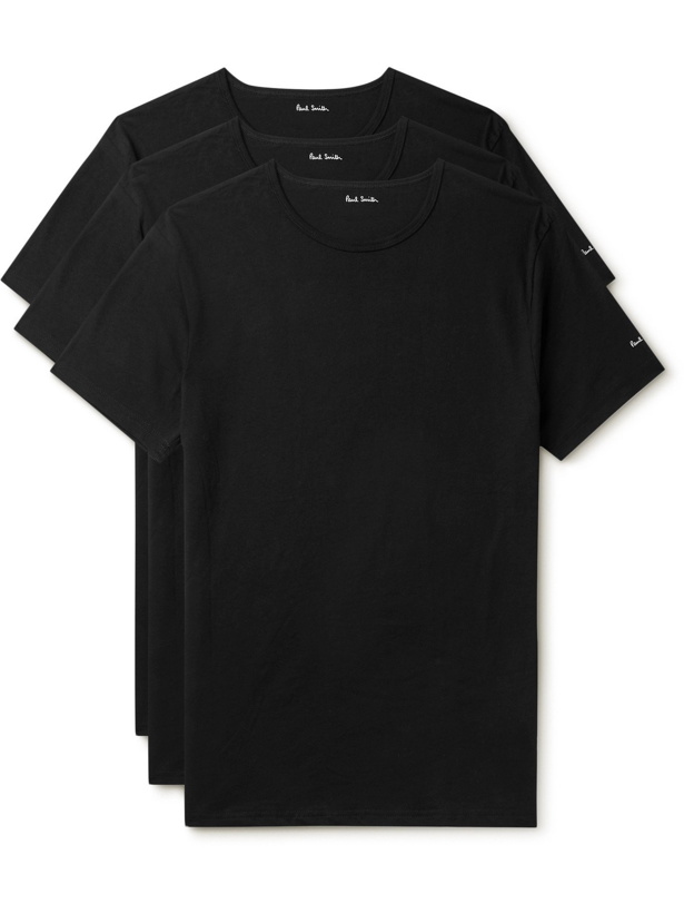 Photo: PAUL SMITH - Three-Pack Slim-Fit Cotton-Jersey T-Shirts - Black - M