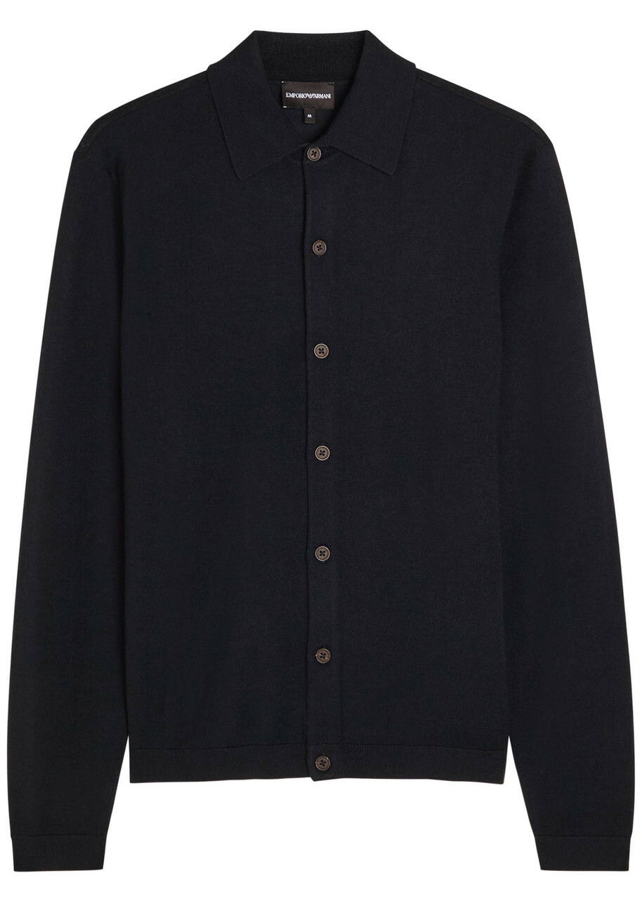 Emporio Armani Wool Cardigan Navy