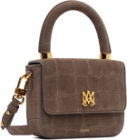 AMIRI Brown Croc Suede Micro MA Bag