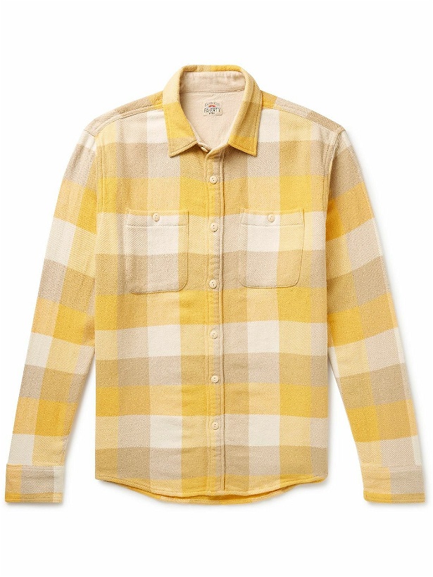Photo: Faherty - The Surf Checked Organic Cotton-Flannel Shirt - Yellow