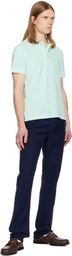 TOM FORD Blue Towelling Short Sleeve Polo