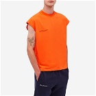 Pangaia Organic Cotton Cropped Shoulder T-Shirt in Persimmon Orange