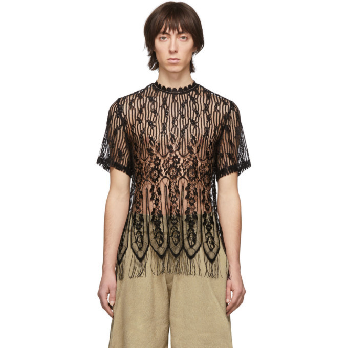 Photo: Palomo Spain Black Lace T-Shirt