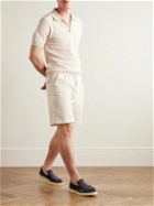 Thom Sweeney - Birdseye Cotton and Linen-Blend Polo Shirt - Neutrals