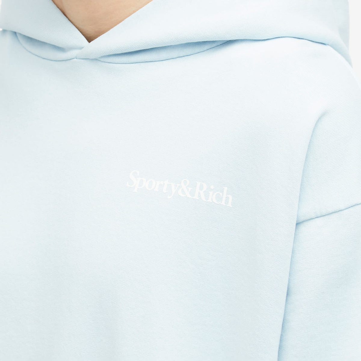 Sporty & Rich Men's Eat More Veggies Hoodie in Baby Blue/White
