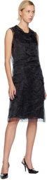 Maison Margiela Black Sheer Tea Midi Dress