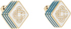 Casablanca Gold Monogram Logo Stud Earrings