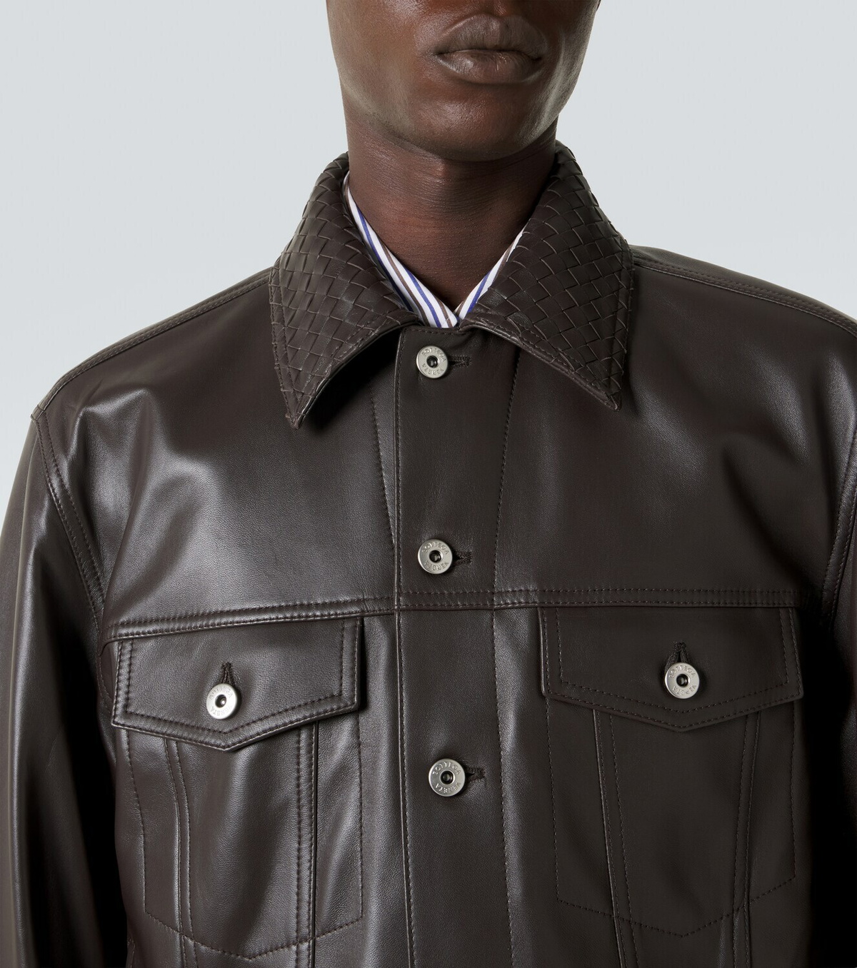 Bottega Veneta Intrecciato leather jacket