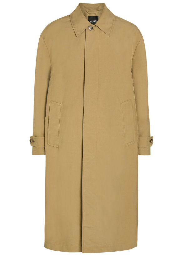 Photo: Boss Single-breasted Woven Trench Coat Khaki