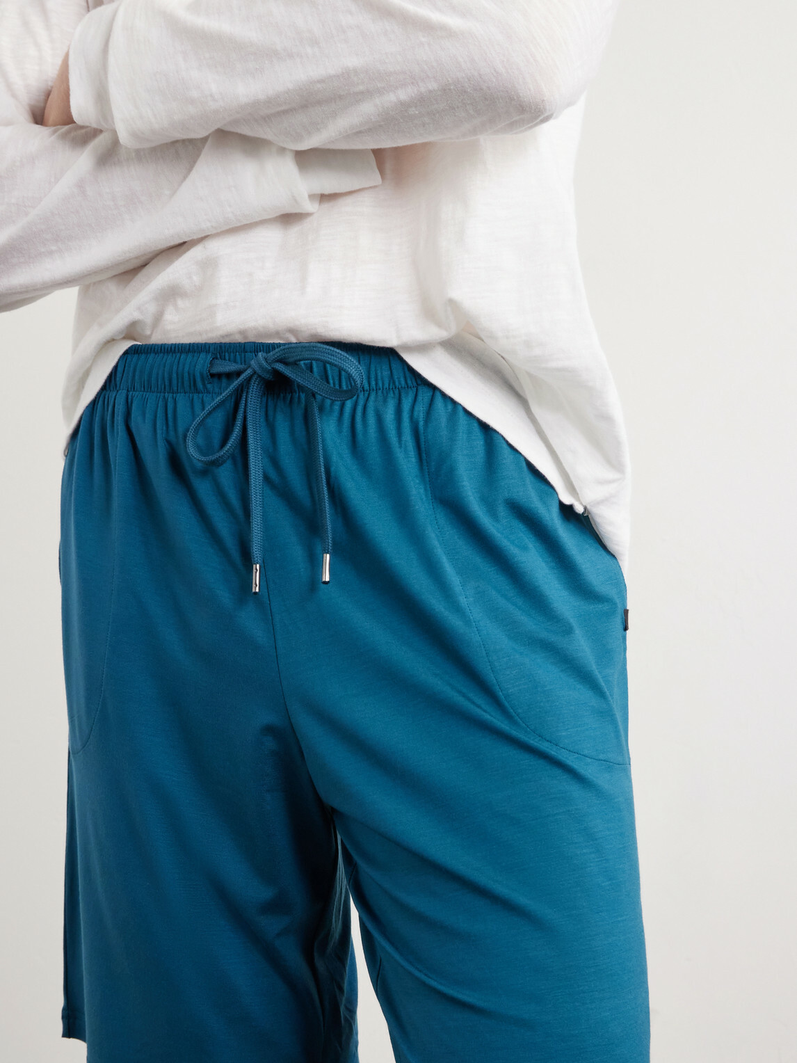 Derek Rose - Basel 24 Stretch-Jersey Drawstring Shorts - Blue