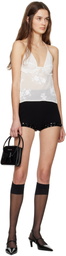 SHUSHU/TONG White Embellished Corset Camisole