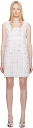 Anna Sui White Embroidered Lacey Trellis Minidress