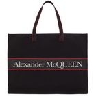 Alexander McQueen Black and Red Selvedge East West Tote