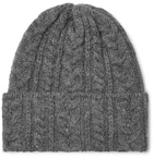 Drake's - Cable-Knit Wool Beanie - Gray