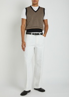 Lemaire Patterned V-neck Cotton-knit Vest Multicoloured 1