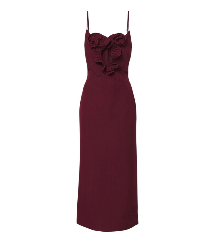 Photo: Magda Butrym Floral-appliqué cotton and silk midi dress