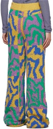 The Elder Statesman Multicolor Warbled Check Lounge Pants