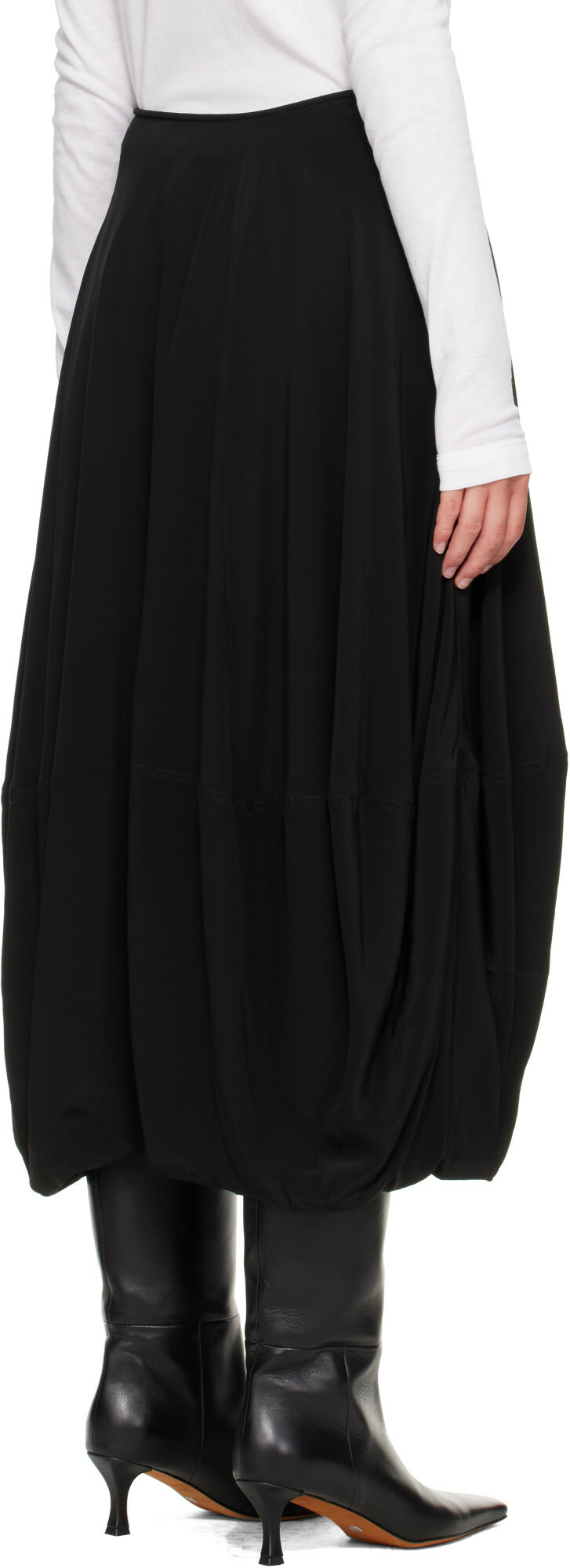LEMAIRE Black Balloon Midi Skirt