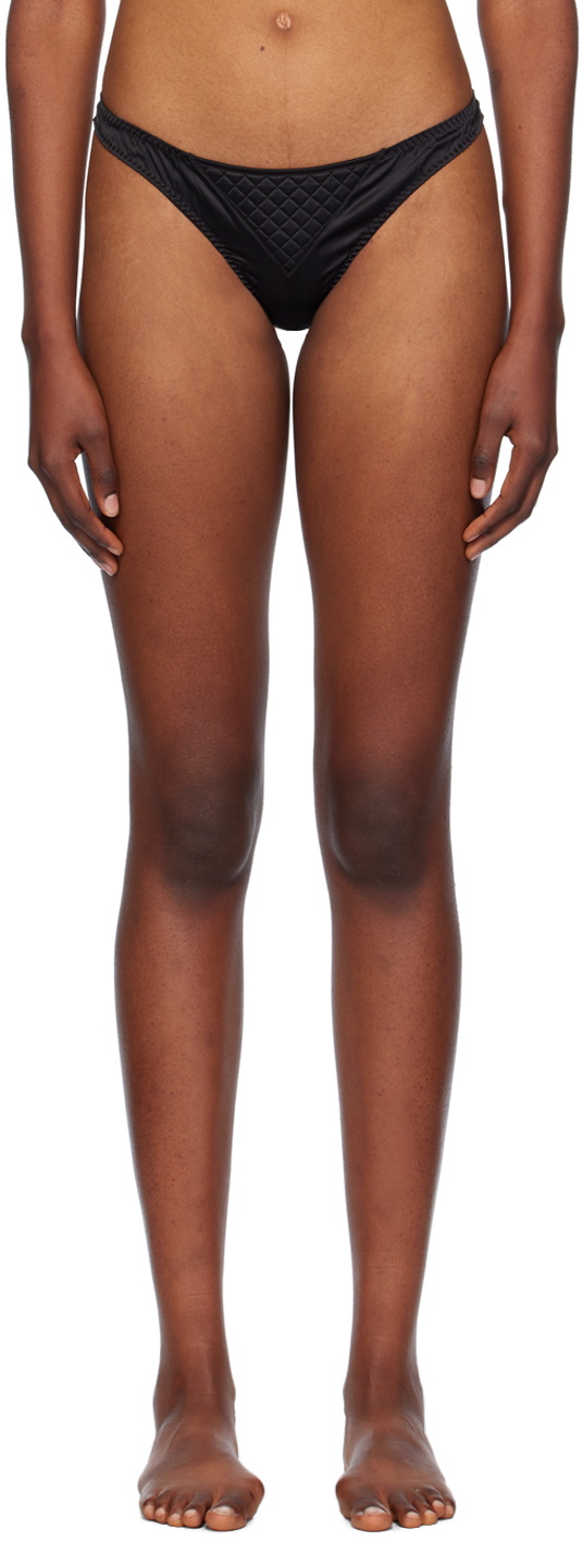 Fleur du Mal Black Quilted Luxe Thong