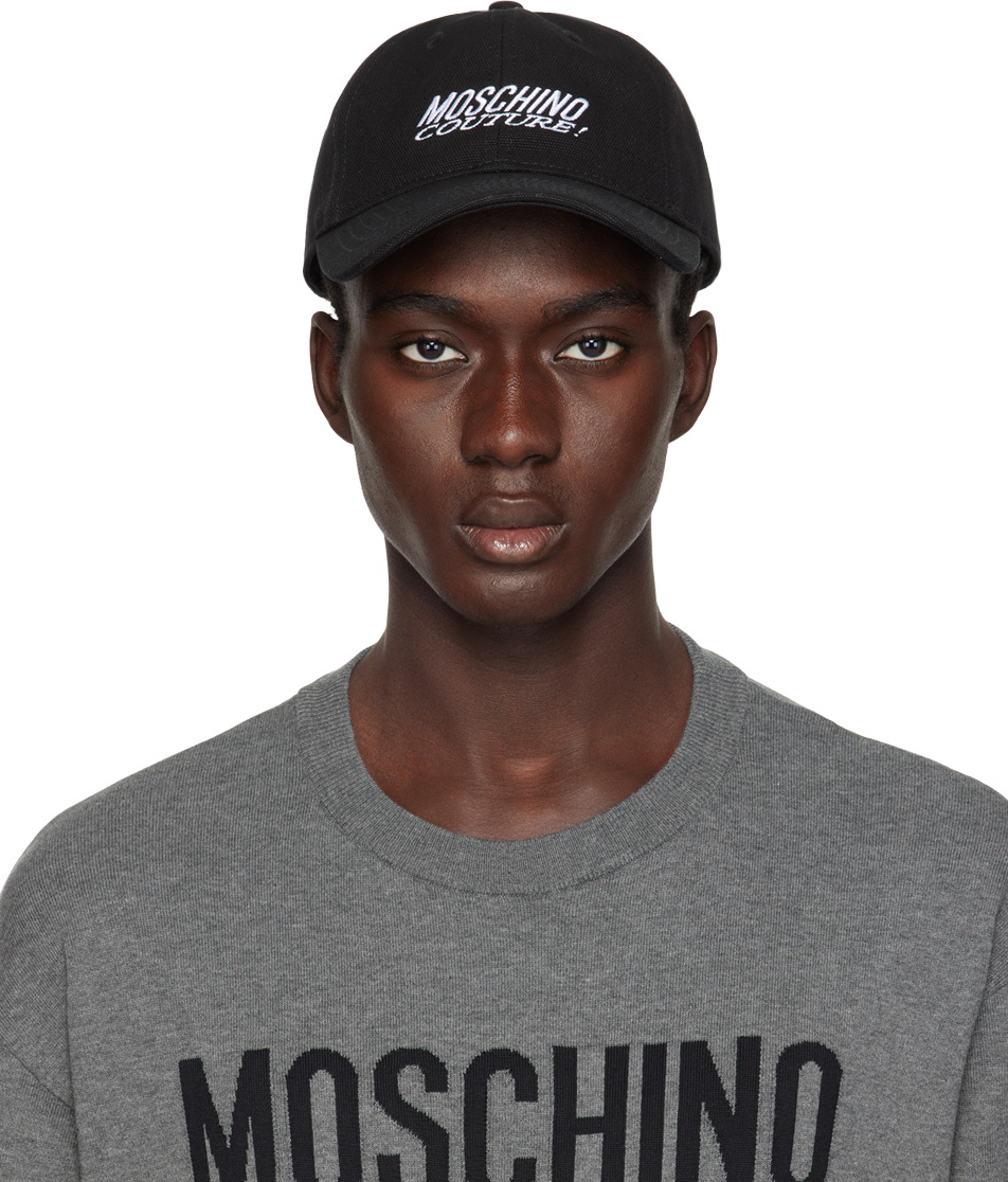 Moschino Black Embroidered Cap Moschino