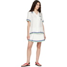 Casablanca White Hotel Emblem Short Sleeve Silk Shirt