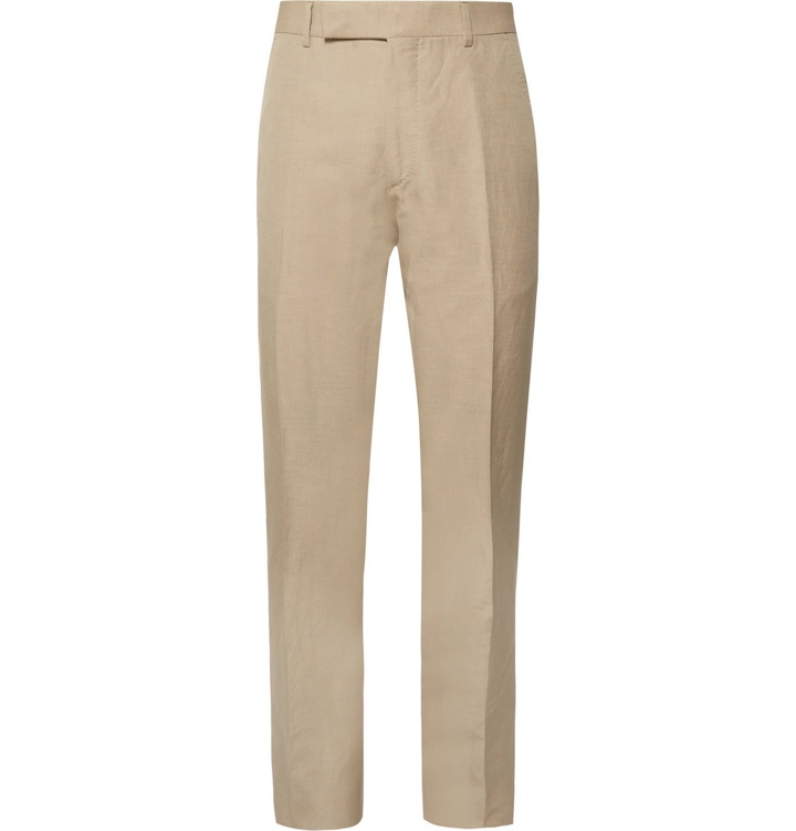 Photo: TOM FORD - Sand O'Connor Slim-Fit Linen and Silk-Blend Suit Trousers - Neutrals