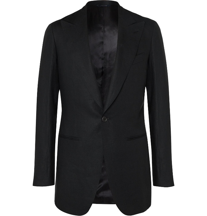 Photo: Saman Amel - Black Linen Suit Jacket - Black