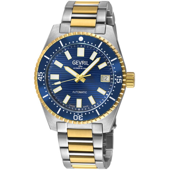 Photo: Gevril Atlantic Avenue Automatic Blue Dial Mens Watch 47205B