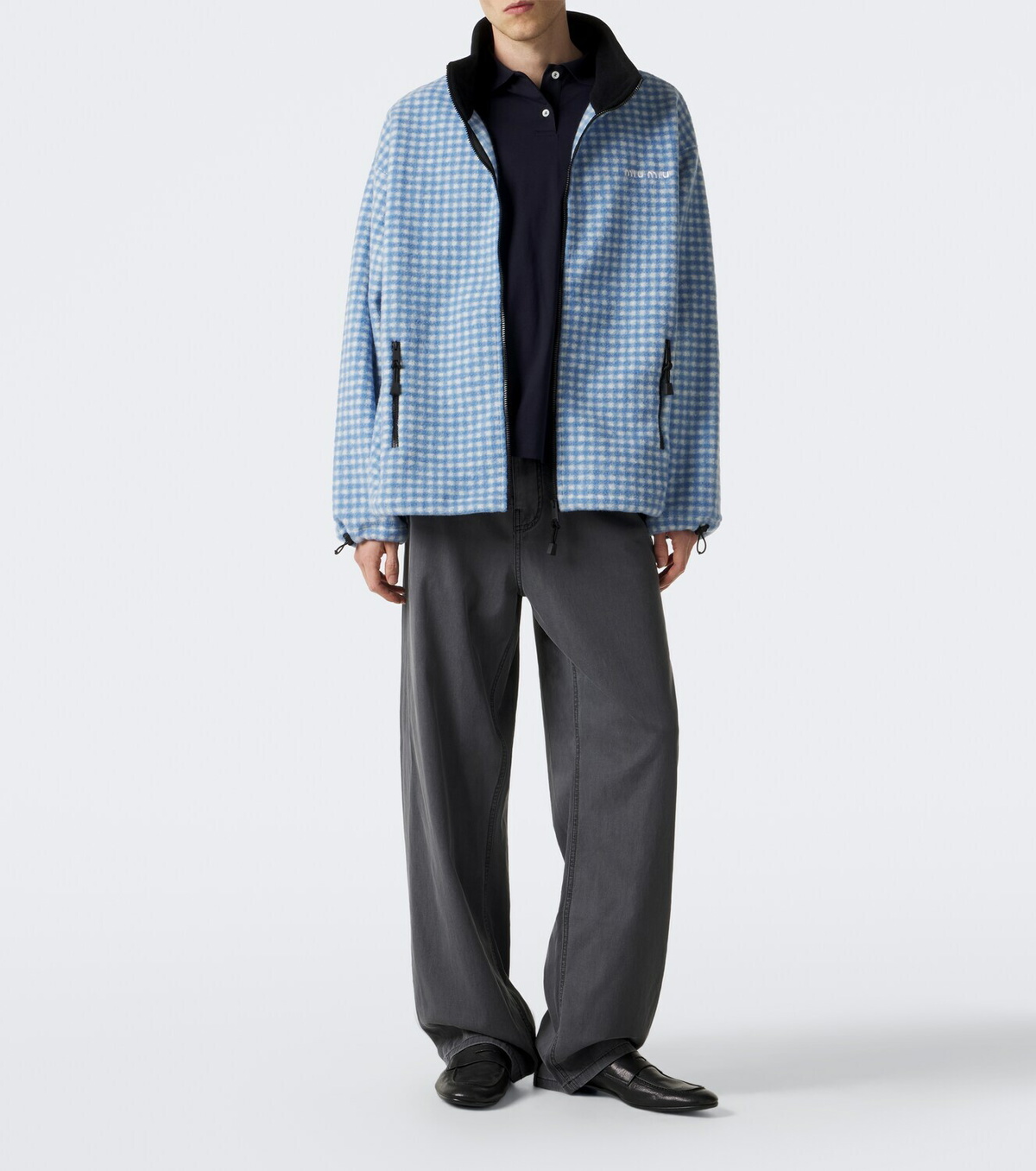Miu Miu Gingham fleece jacket