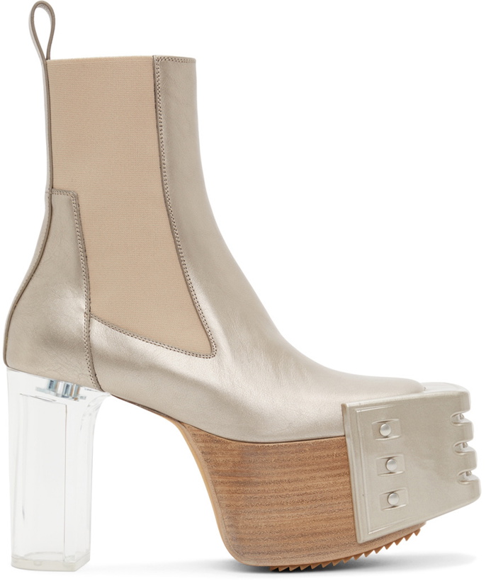 Photo: Rick Owens Silver Grilled Platform Boots