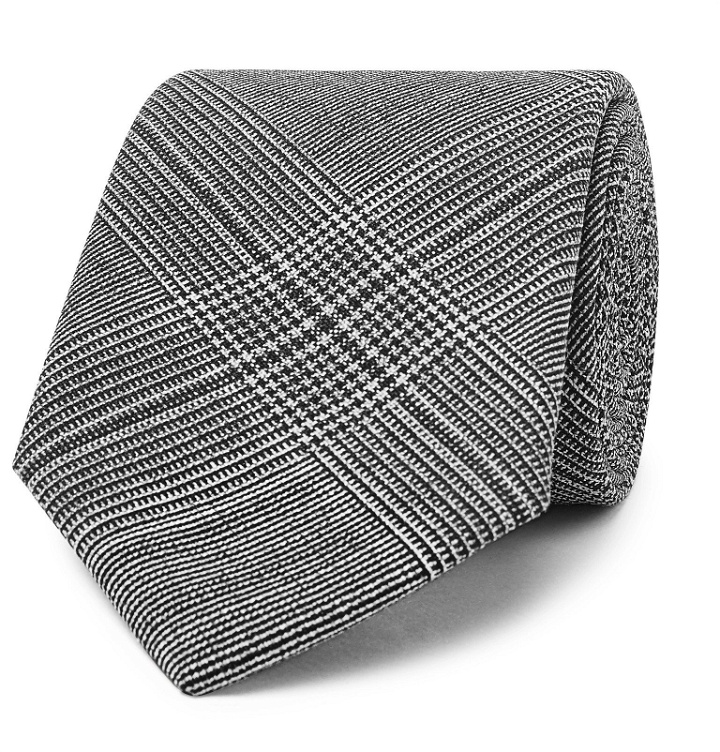 Photo: Officine Generale - 7.5cm Prince of Wales Checked Wool Tie - Gray