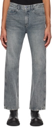 Solid Homme Gray Straight Washed Jeans