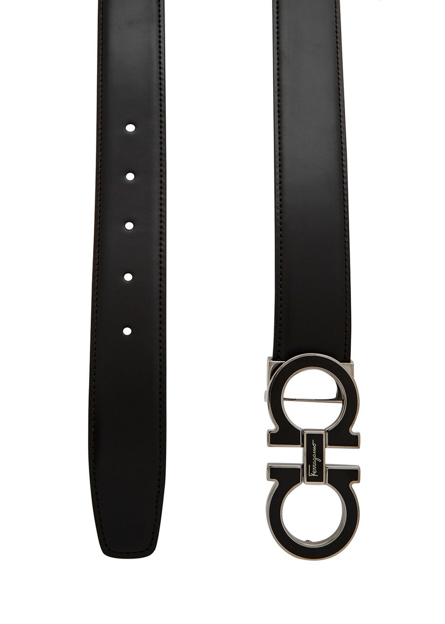 【送料&関税込】Salvatore Ferragamo Belts Black Ferragamo Men's Reversible And Adjustable Gancini Belt