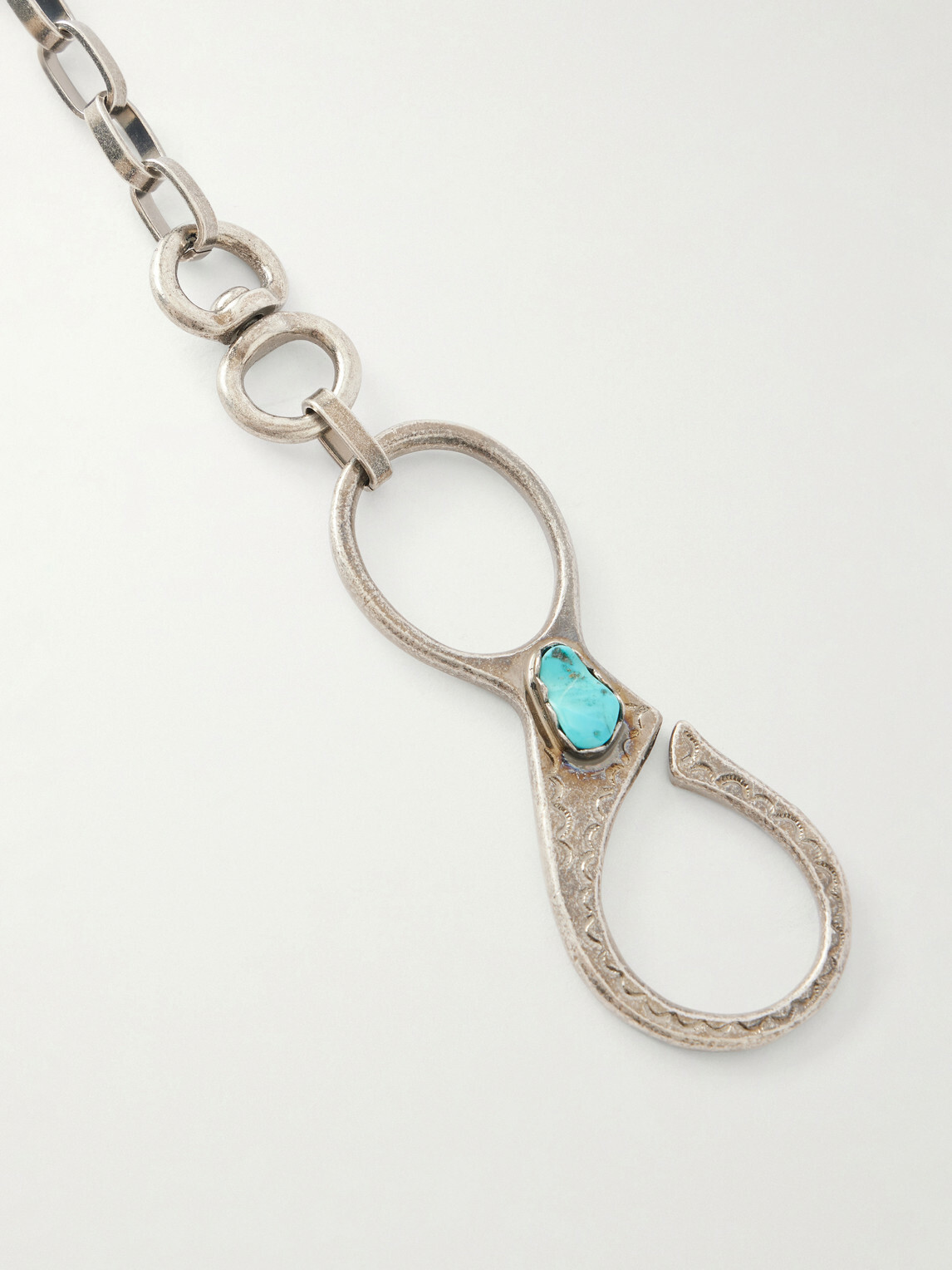KAPITAL - Silver-Tone and Turquoise Wallet Chain - Silver