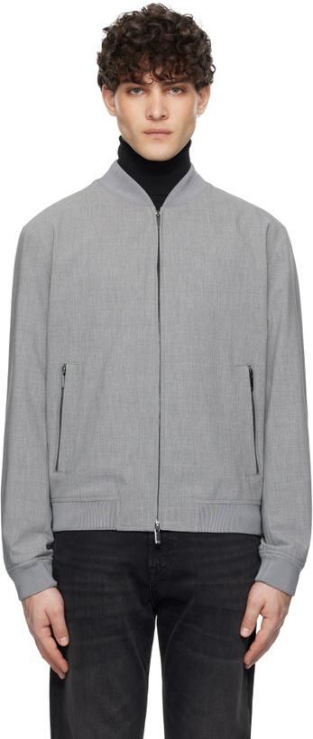 Photo: BOSS Gray Slim-Fit Bomber Jacket