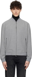 BOSS Gray Slim-Fit Bomber Jacket