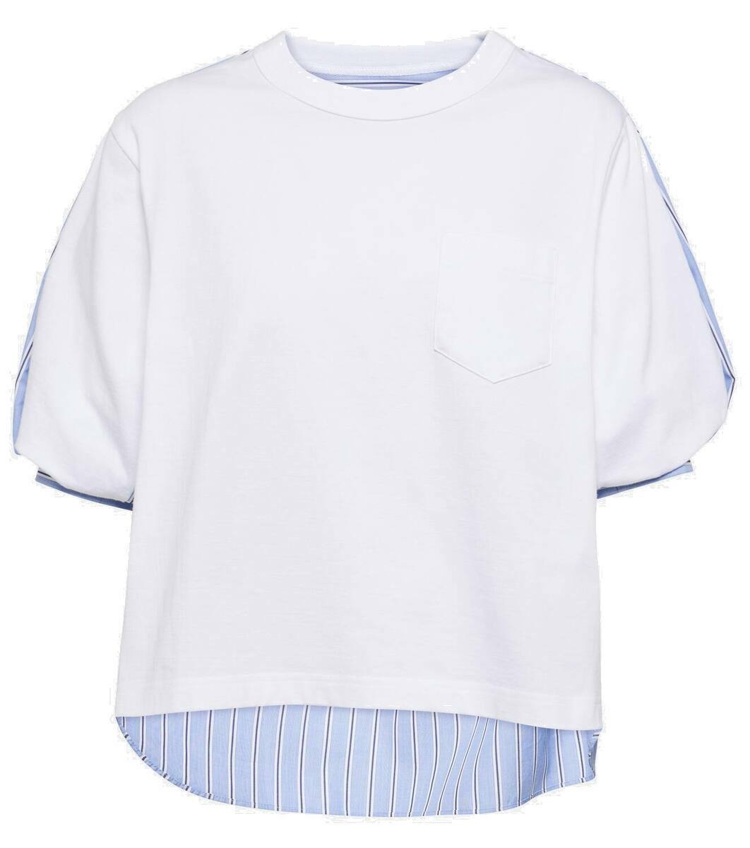 Photo: Sacai Cotton jersey and cotton poplin T-shirt