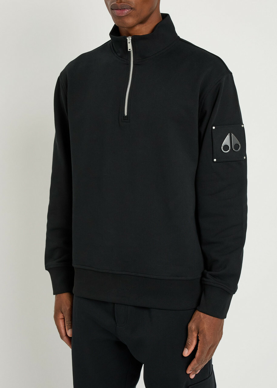 Moose Knuckles Hartsfield Half-zip Cotton Sweatshirt Black