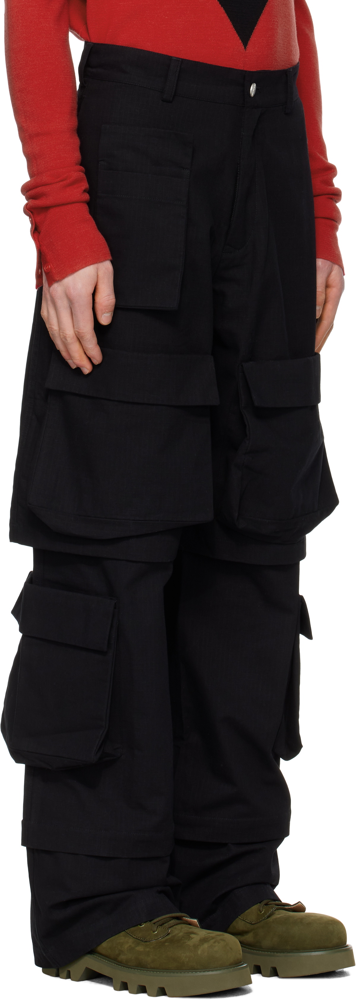 SPENCER BADU Black Safari Cargo Pants