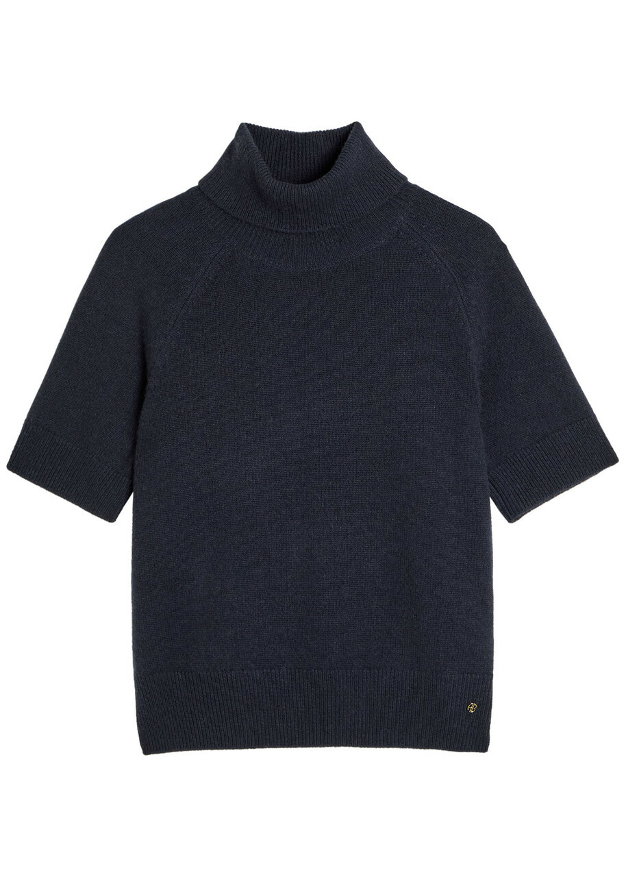 Anine Bing Jackson Roll-neck Cashmere top Dark Blue