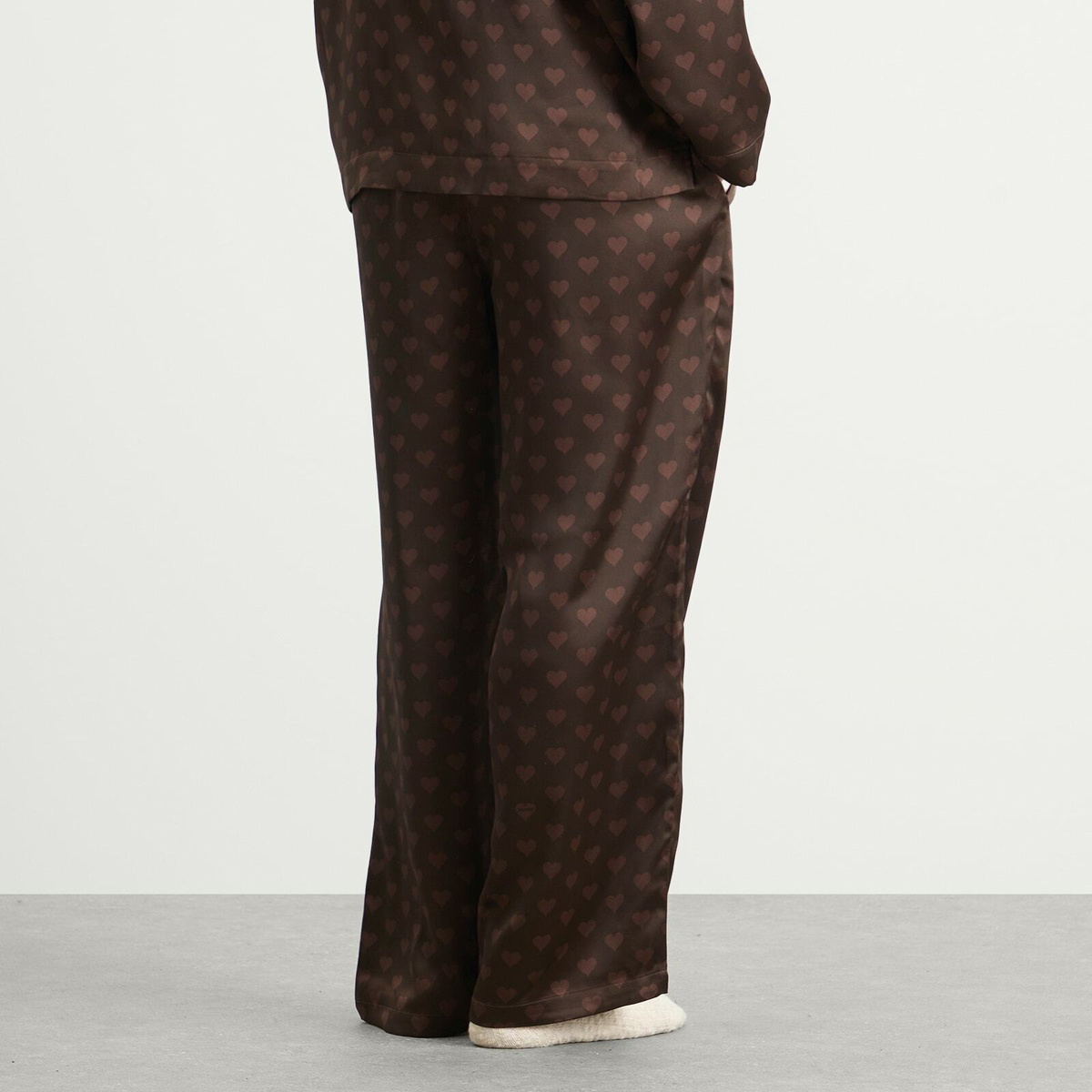 SKIMS Men's Sateen Sleep Set in Cocoa Heart Halfdrop