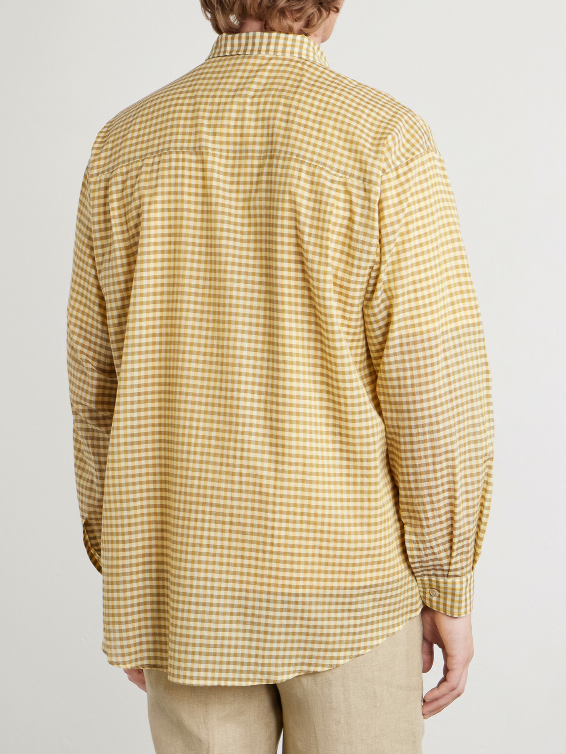 Auralee - Checked Cotton-Poplin Shirt - Yellow