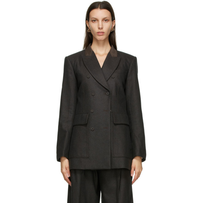 Chloe Brown Wool and Cashmere Double-Breasted Blazer Chloe